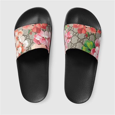 gucci womens shoe with flower|Gucci slides with flowers.